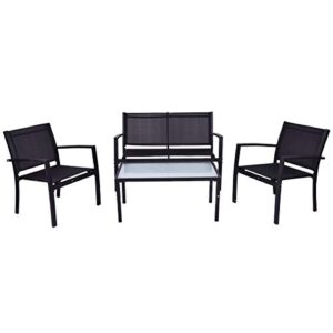 reuniong 4 pcs patio furniture set sofa loveseat tee table for outdoor garden yard pool side