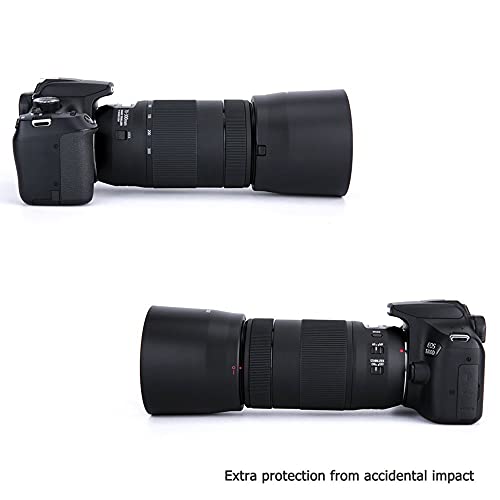 JJC Dedicated Lens Hood Shade Protector for Canon RF 100-400mm F5.6-8 is USM & EF 70-300mm f/4-5.6 is II USM Lens Replaces Canon ET-74B Lens Hood Reversible/Bayonet/with Button to Lock or Release