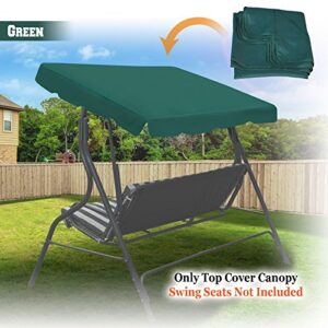 BenefitUSA Swing Canopy Cover ONLY 77"x43" - Polyester Top Replacement UV Block Sun Shade for Outdoor Garden Patio Yard Park Porch Seat Furniture (Green)