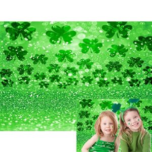 Happy St.Patrick's Day Photography Background Bokeh Sequins Lucky Green Shamrocks Irish Festival Celebration Party Decortion Backdrop (7x5ft)