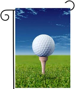shinesnow golf ball grass sports athletic garden yard flag 12″x 18″ double sided polyester welcome house flag banners for patio lawn outdoor home decor
