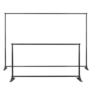 Banner Stand Backdrop - Banner Holder with Adjustable Poster Stand & Retractable Height Up to 5x7 - 8x10 ft Adjustable Telescopic Display Stand for Trade Show, Photo Booth, Wall Exhibitor Background