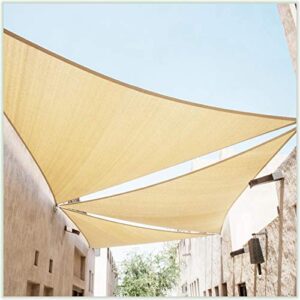 colourtree 12′ x 12′ x 12′ beige sun shade sail triangle canopy awning shelter fabric cloth screen – uv block uv resistant heavy duty commercial grade – outdoor patio carport – (we make custom size)