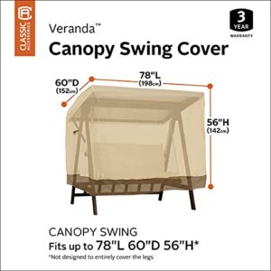 Classic Accessories Veranda Water-Resistant 78 Inch Canopy Swing Cover, Patio Furniture Covers