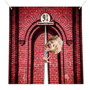 platform 9 and 3/4 king’s cross, photo booth props brick wall background, suitable for outdoor and indoor use, fan love, birthday gifts, holiday gifts, party supplies.