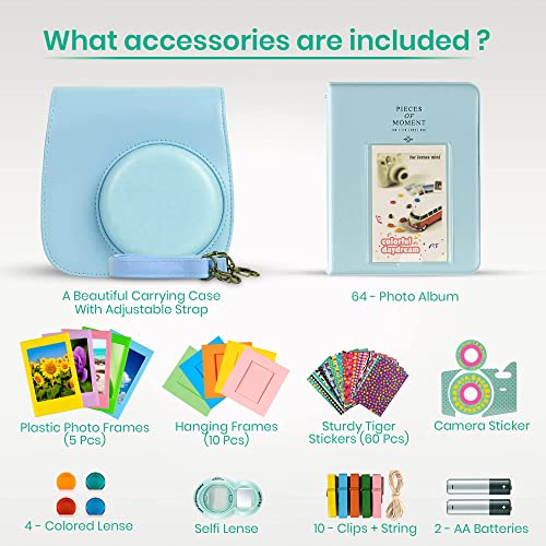 FujiFilm Instax Mini 9 Instant Camera + Fujifilm Instax Mini Film (20 Sheets) Bundle with Deals Number One Accessories Including Carrying Case, Color Filters, Kids Photo Album + More (Flamingo Pink)