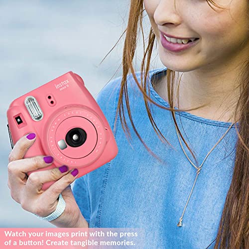 FujiFilm Instax Mini 9 Instant Camera + Fujifilm Instax Mini Film (20 Sheets) Bundle with Deals Number One Accessories Including Carrying Case, Color Filters, Kids Photo Album + More (Flamingo Pink)