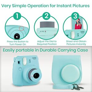 FujiFilm Instax Mini 9 Instant Camera + Fujifilm Instax Mini Film (20 Sheets) Bundle with Deals Number One Accessories Including Carrying Case, Color Filters, Kids Photo Album + More (Flamingo Pink)