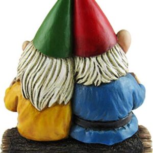 DWK - Growing Old Together - Garden Gnome Couple in Love Collectible Figurine Best Friends Lovers Romantic Statue Indoor Outdoor Garden Patio Home Décor, 5.75-inch