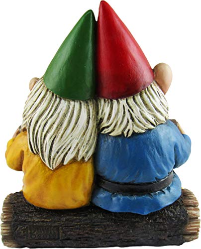 DWK - Growing Old Together - Garden Gnome Couple in Love Collectible Figurine Best Friends Lovers Romantic Statue Indoor Outdoor Garden Patio Home Décor, 5.75-inch