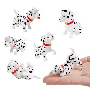 Exasinine Mini Dogs Miniature Figurines Fairy Garden Miniature Moss Landscape DIY Terrarium Crafts Ornament Accessories for Home Décor (Dalmatian, Set of 6)