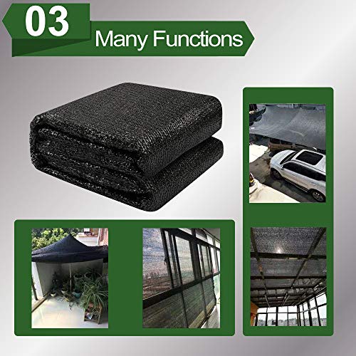 vensovo 30% Sunblock Shade Cloth Net Black Resistant - 12x20 Ft Garden Shade Mesh Tarp for Plant Cover, Greenhouse, Chicken Coop, Tomatoes, Plants