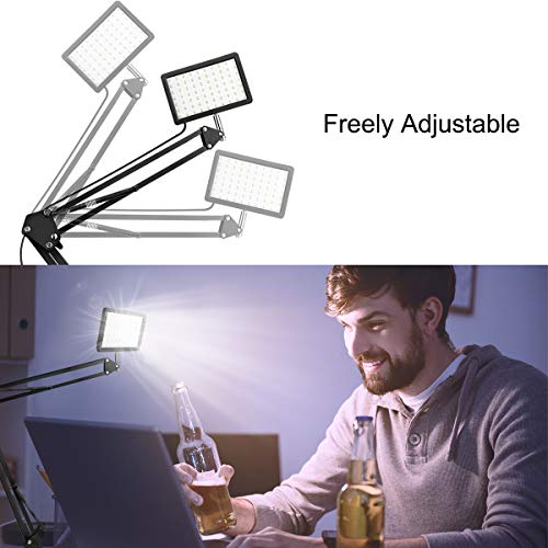 3 Packs 70 LED Video Conference Lighting with C Clamp Arm Stand/Color Filters, Obeamiu 5600K USB Studio Light Kit for Photography, Portrait YouTube, Zoom Call, Live Streaming