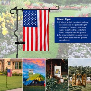 Garden Flag Holder Stand, 50"H Garden Flag Pole for Outside Lawn, Solid Anti-rust Yard Flag Holder with Clip and Stoppers, Heavy Duty Flag Stand Fit 12x18 American Fall Small Garden Flags (1 Pack)