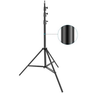 neewer heavy duty light stand, aluminum alloy 13ft/4m adjustable photography tripod stand with built-in spring cushion and 1/4” screw for studio led light, dslr camera, max load: 22lb/10kg – black