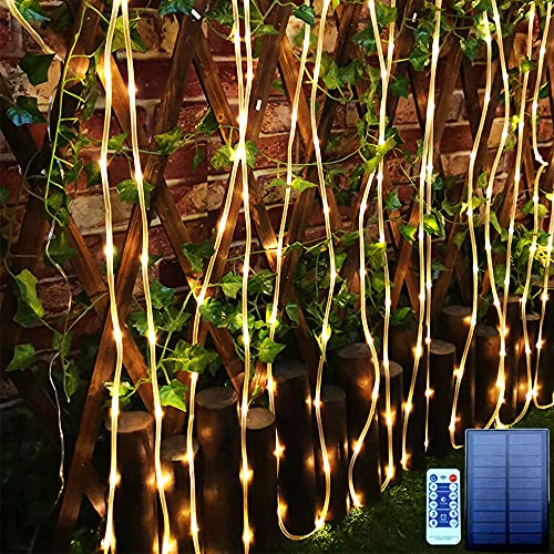 Solar Rope String Lights Outdoor,Solar Rope Light 66FT Waterproof Outdoor String Tube Light for Party Garden Yard Home Decreation (Warm White)