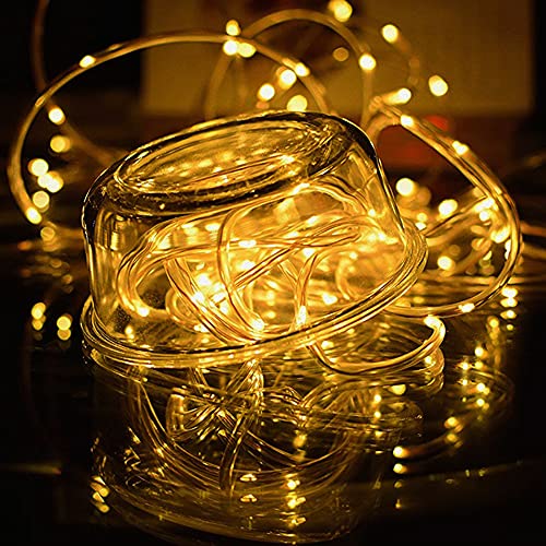 Solar Rope String Lights Outdoor,Solar Rope Light 66FT Waterproof Outdoor String Tube Light for Party Garden Yard Home Decreation (Warm White)