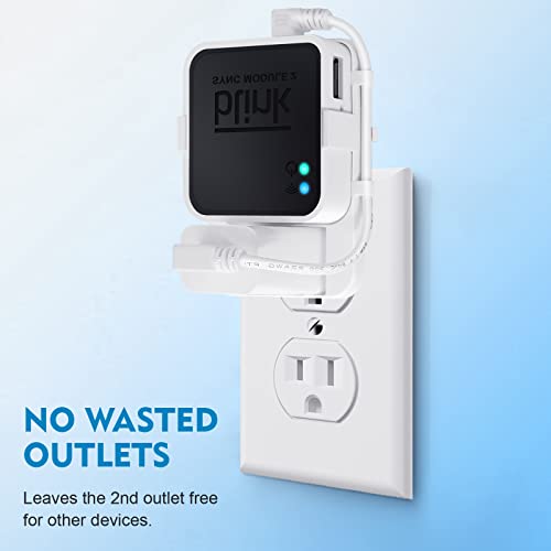 Outlet Wall Mount for Blink Sync Module 2 with Short Cable,Save Space Easy Move Easy Installation No-Drilling Mounting Bracket for Blink Outdoor & Indoor Home Security Cameras