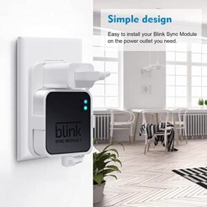 Outlet Wall Mount for Blink Sync Module 2 with Short Cable,Save Space Easy Move Easy Installation No-Drilling Mounting Bracket for Blink Outdoor & Indoor Home Security Cameras