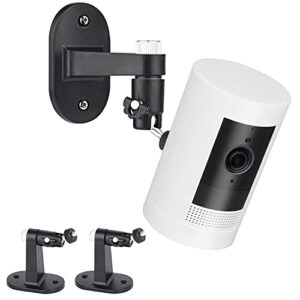 2pack adjustable security wall mount bracket for ring stick up cam & ring indoor cam, perfect view angle for ring surveillance camera system – black
