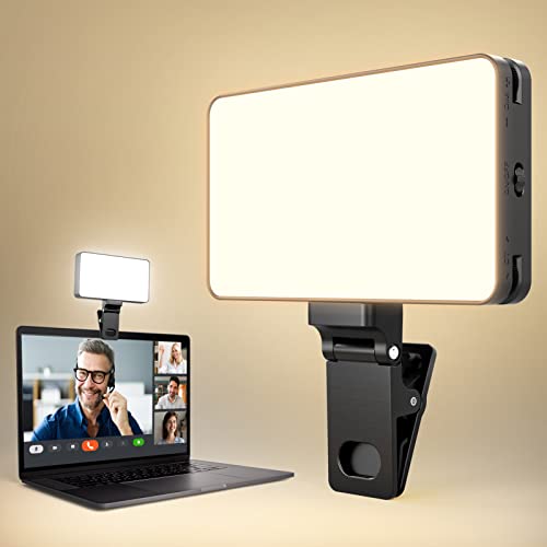 Weilisi 4000mAh Video Conference Lighting,Soft Light for Video Conferencing,Zoom Light for Laptop with Clip,Stepless Dimming Computer Light for Zoom Meetings,Webcam Light with 3 Modes,Laptop Light