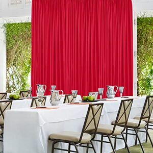 AK TRADING CO. 10 feet x 10 feet Polyester Backdrop Drapes Curtains Panels with Rod Pockets - Wedding Ceremony Party Home Window Decorations - RED (DRAPE-5x10-RED)