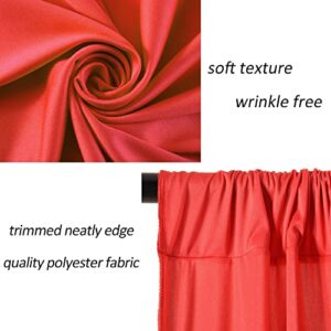 AK TRADING CO. 10 feet x 10 feet Polyester Backdrop Drapes Curtains Panels with Rod Pockets - Wedding Ceremony Party Home Window Decorations - RED (DRAPE-5x10-RED)