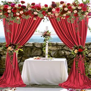 AK TRADING CO. 10 feet x 10 feet Polyester Backdrop Drapes Curtains Panels with Rod Pockets - Wedding Ceremony Party Home Window Decorations - RED (DRAPE-5x10-RED)