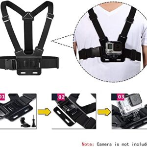 VVHOOY 3 in 1 Universal Action Camera Accessories Kit - Head Strap Mount/Chest Harness/Selfie Stick Compatible with Gopro Hero 11 10 9 8 7 6 5/AKASO EK7000/V50/Brave 7/Dragon Touch Action Camera