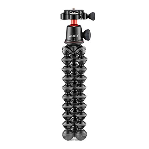 JOBY GorillaPod 3K Pro Kit, Includes Stand & BallHead with QR Plate, 6.Lb Load Capacity, Black/Charcoal/Red