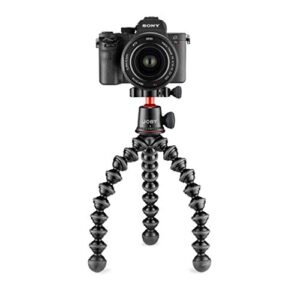 JOBY GorillaPod 3K Pro Kit, Includes Stand & BallHead with QR Plate, 6.Lb Load Capacity, Black/Charcoal/Red