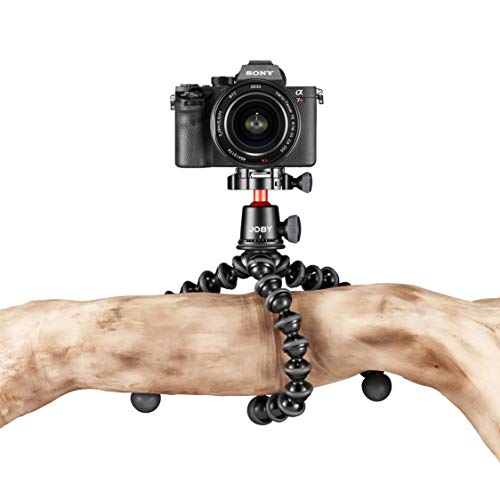 JOBY GorillaPod 3K Pro Kit, Includes Stand & BallHead with QR Plate, 6.Lb Load Capacity, Black/Charcoal/Red