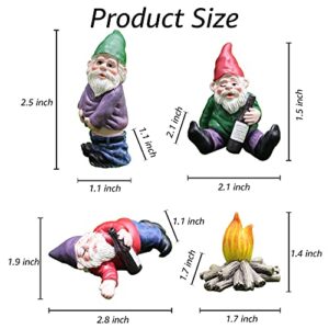 Fairy Drunk Garden Gnomes, Garden Gnomes Lawn Ornaments Miniature Gnomes Garden Decorations Funny Garden Gnomes Decor for Fish Tank, Fairy Forest, Small Garden & Flower Plant Pots