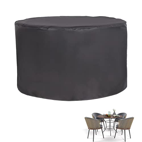 HUHJYUGE Patio Dining Table Cover Round Dust-Proof 24" D x 24" H, Patio Furniture Covers Waterproof, Garden Furniture Covers, Furniture Covers for Outdoor Seating Sectional Windproof