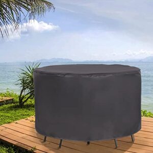 HUHJYUGE Patio Dining Table Cover Round Dust-Proof 24" D x 24" H, Patio Furniture Covers Waterproof, Garden Furniture Covers, Furniture Covers for Outdoor Seating Sectional Windproof