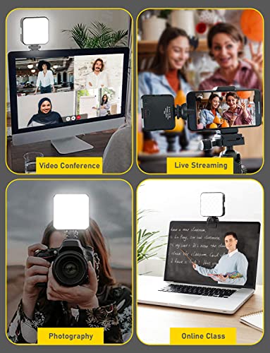 NexiGo Glow Light for Streamers, Enhanced Video Conference Lighting Kit with Webcam Style Clip, Built-in Battery, Dimmable & Rechargeable, for Streaming, Photography, Vlogging