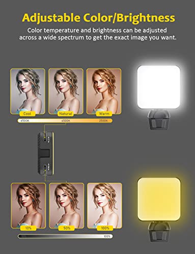 NexiGo Glow Light for Streamers, Enhanced Video Conference Lighting Kit with Webcam Style Clip, Built-in Battery, Dimmable & Rechargeable, for Streaming, Photography, Vlogging