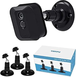 blink xt / xt2 camera mount, 360 degree adjustable indoor/outdoor wall mount bracket for blink home security system black 3 pack