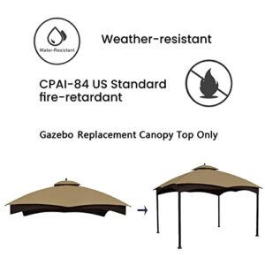 Tanxianzhe Replacement Canopy Top Double Tiered Canopy Cover Roof with Air Vent ONLY FIT for Lowe's Allen Roth 10'x12’ Gazebo #GF-12S004B-1 (Khaki)