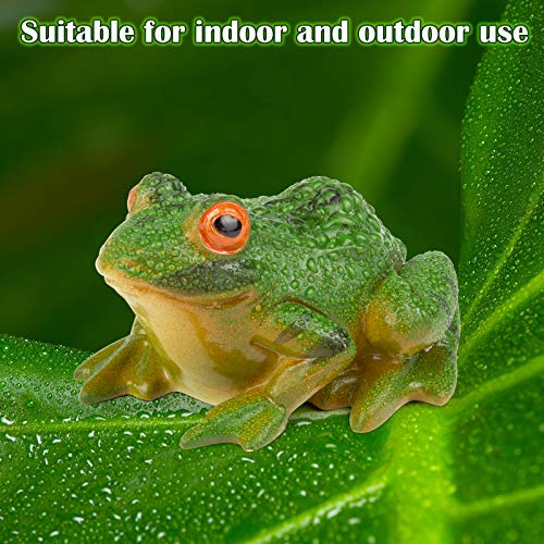 IKAYAS 4 Pcs Cute Miniature Frog Statue Outdoor Garden Frog Statue Frog Figurines Frog Accessories Animal Sculpture Simulated Frogs for Garden Yard Decorations