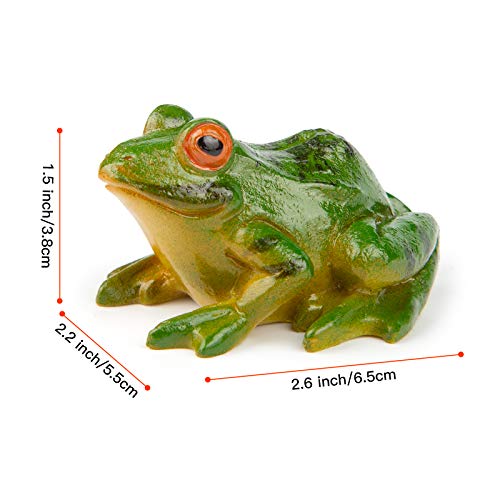 IKAYAS 4 Pcs Cute Miniature Frog Statue Outdoor Garden Frog Statue Frog Figurines Frog Accessories Animal Sculpture Simulated Frogs for Garden Yard Decorations