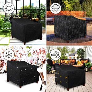 LadyRosian Patio Chair Covers - 2 Pack 600D Heavy Duty Oxford Lounge Deep Seat Cover,100% Waterproof Patio Furniture Covers, Outdoor Chair Covers UV All Weather Protection (Black, 35" x 38" x 31")