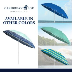 Caribbean Joe Chaby International Portable, Adjustable Tilt Beach Umbrella with UV Protection | Vented Canopy, Built-in Sand Screw Anchor, Carry Bag | 6 FT (Horizon Stripe) (CJ-UV72HS)