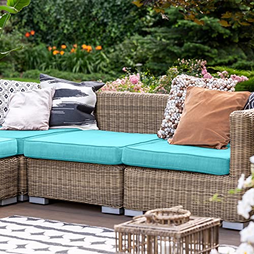 Glogex Outdoor Cushion Covers for Patio Furniture - 24x24x4, Set of 4 Waterproof Patio Cushion Slipcovers, Water Resistant Patio Cushion Covers Replacement