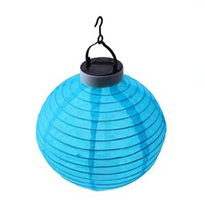 OSALADI Hanging Solar Lantern 2pcs Hanging Solar Lanterns Retro Solar Lights LED Lamp Solar Powered Landscape Lantern for Outdoor Tree Fence Patio ( Blue ) Outdoor Solar Lanterns