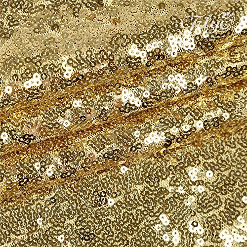 TRLYC Gold Sequin Backdrop Curtain 3x7ft Shiny Gold Curtain Glitter Backdrop for Party Wedding Birthday Graduation Christmas