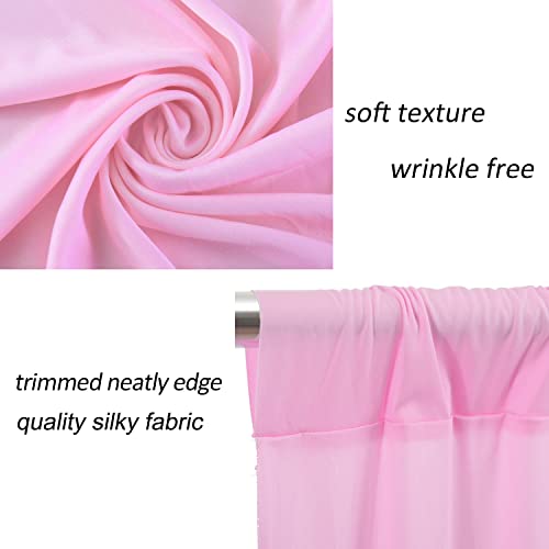 10x10 Pink Backdrop Curtain for Parties Baby Shower Wrinkle Free Pink Photo Curtains Backdrop Drapes Fabric Decoration for Wedding Birthday Party 5ft x 10ft,2 Panels