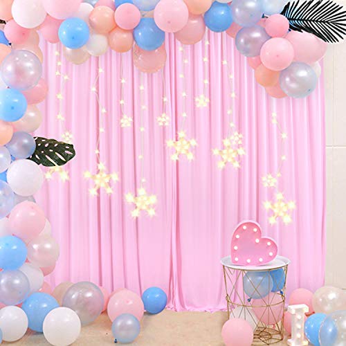 10x10 Pink Backdrop Curtain for Parties Baby Shower Wrinkle Free Pink Photo Curtains Backdrop Drapes Fabric Decoration for Wedding Birthday Party 5ft x 10ft,2 Panels