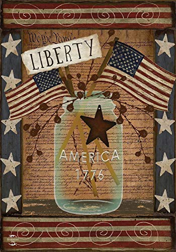 Liberty Primitive Patriotic Garden Flag Declaration of Independence 4th of July