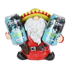 exhart 2-can sombrero gnome statue, durable resin, hand painted indoor outdoor décor, 9.5″x6″x8.5″